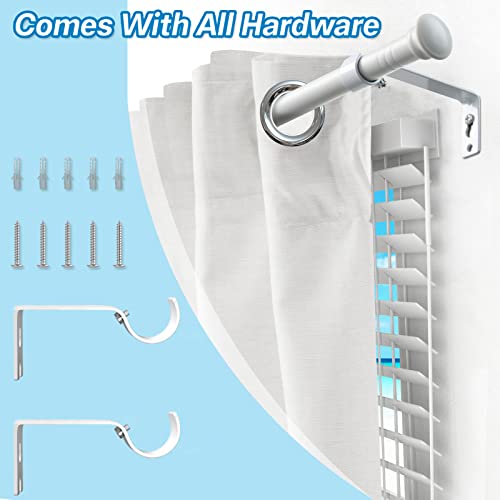White Curtain Rods, Small Curtain Rods for Windows 48 to 84 Inch, 5/8 Heavy Duty Matte White Curtain Rod Set with Brackets, Adjustable Splicing Drapery Rod - color: White, size: 48-84" (1pc)