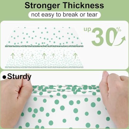 Smiry Disposable Rectangle Plastic 54 x 108 Inch Table Cloth 3 Pack - color: White and Teal