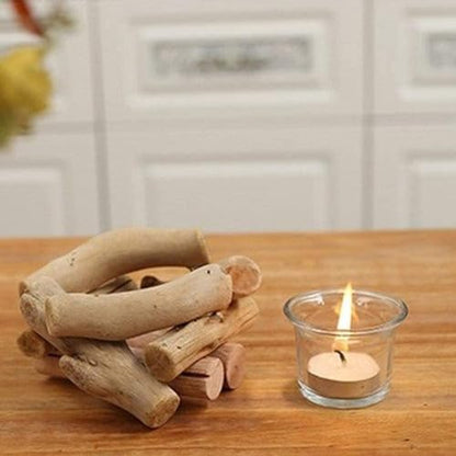 Sziqiqi Handmade Wooden Tea Light Candle Holder with Glass Cup Rustic Country Coastal Style for Farmhouse Home Decoration Home Altar Decoration Holiday Wedding Decoration (Pack of 3) - size: Pack of 3