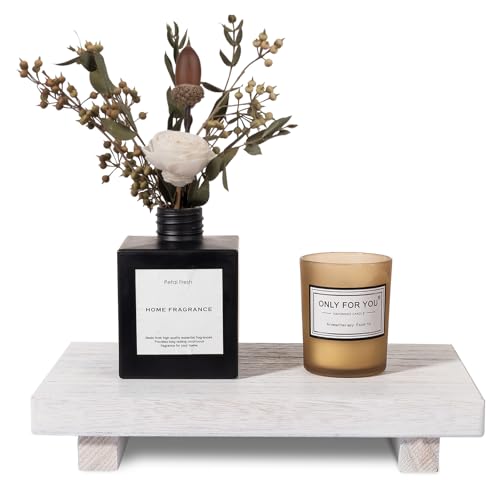 Wood Bathroom Tray Farmhouse Decor Kitchen Soap Holder, 9"x6" White - color: White, size: 9" x 5.9" x 1.6"
