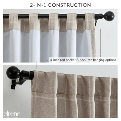 Threadmade Sawyer Window Panel, Linen - 52" W x 95" L - color: Linen, size: 52"W x 95"L (Pack of 1)