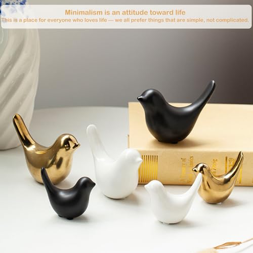 2 Pcs Small Birds Statues Home Decor Ceramic White Bird Figurines - color: 2 Pcs Whitebirds
