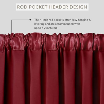 All Seasons Waterfall Window Valance, Rouge - 52" W x 36" L - color: Rouge