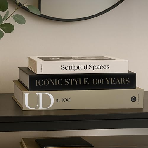 Designer Decorative Books Set of 3, Contemporary Faux Books with Storage