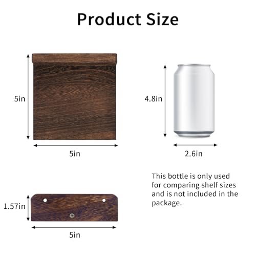 Fixwal Small Floating Shelves for Wall (Dark Carbonized, Set of 4, 5 Inch) - color: Dark Carbonized Black, size: 5 inches