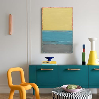 Modern Abstract Canvas Wall Art for Living Room, 3D Textured Oil Painting - color: Yellow, size: 24"L x 36"W