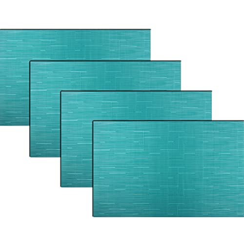 PIGCHCY Placemats,Durable Heat Resistant Placemats for Dining Table,Washable Woven Vinyl Kitchen Placemats Set of 4 (18 x 12 inches, Turquoise) - color: C: Blue Turquoise, size: 4 Placemats