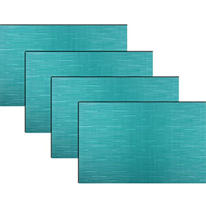 PIGCHCY Placemats,Durable Heat Resistant Placemats for Dining Table,Washable Woven Vinyl Kitchen Placemats Set of 4 (18 x 12 inches, Turquoise) - color: C: Blue Turquoise, size: 4 Placemats