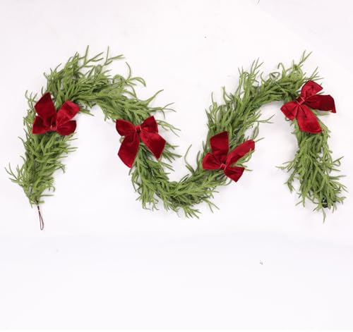 HipTree 9ft Pre-Lit Real Touch Norfolk Christmas Garland with Lights - size: 9ft