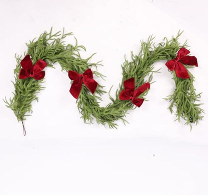 HipTree 9ft Pre-Lit Real Touch Norfolk Christmas Garland with Lights - size: 9ft