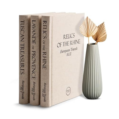 Decorative Books for Home Decor (Large) - Set of 3 - Real Blank Pages
