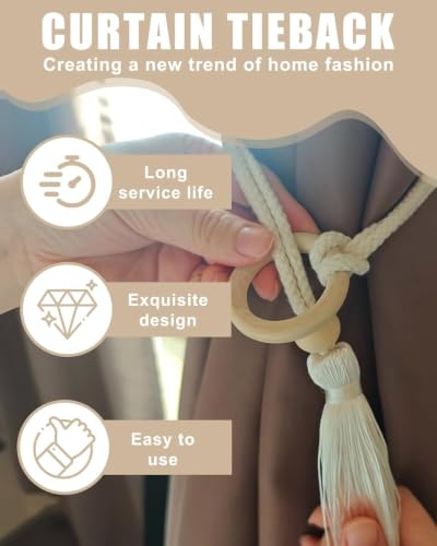 8 Pack Curtain Holdback Natural Rope Curtain Tiebacks