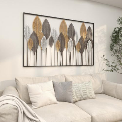 Deco 79 Metal Leaf Wall Sculpture, Wall Art 59" x 1" x 37" Bronze - color: Bronze, size: 59"L x 1"W