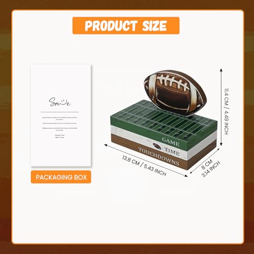 Smile Fall Wooden Decor Signs Football FALL Y'ALL Tiered Tray Tabletop Signs for Autumn Harvest Thanksgiving Game Day Decor - style: Football