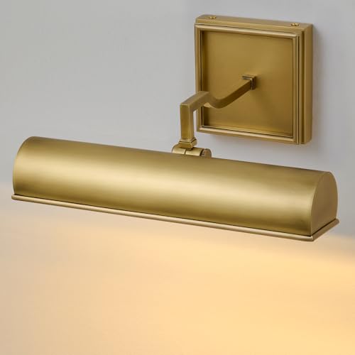 Art Picture Light,Linear Artwork Display Brass Wall Sconce - color: Gold, size: 12"-2Bulbs