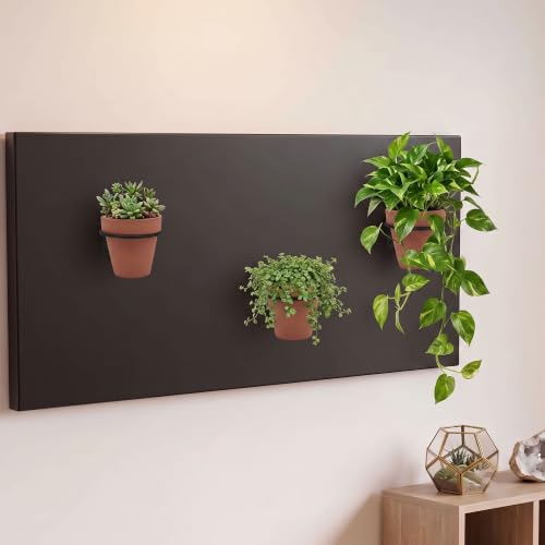 Hanging Wall Planters Set of 6, Terracotta Pots with Metal Rings