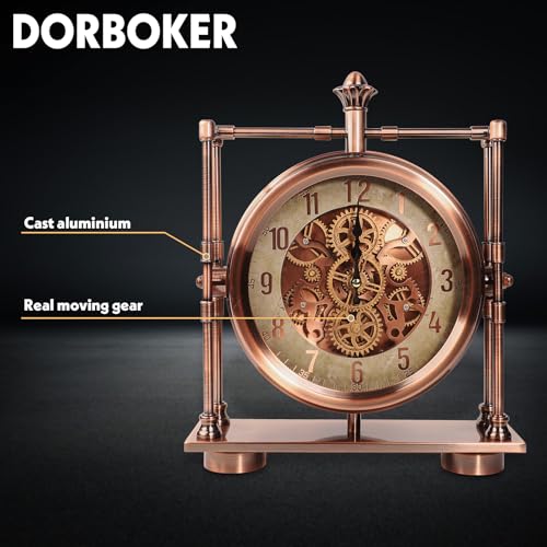 11inch Rosegold Moving Gears Desk Clock Mantle Clock for Living Room Office - color: 11inch Rosegold