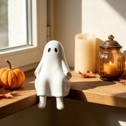 Halloween Ghost Figurine in Sitting Posture Resin Ghost Statue 1 Pcs - color: Styl 7