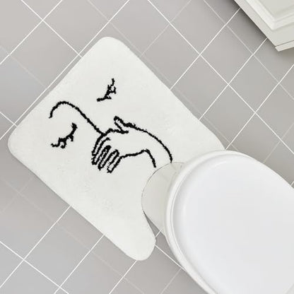 Drydiet Toilet Rug U Shaped Washable Rugs, Stick Figure - style: Stick Figure