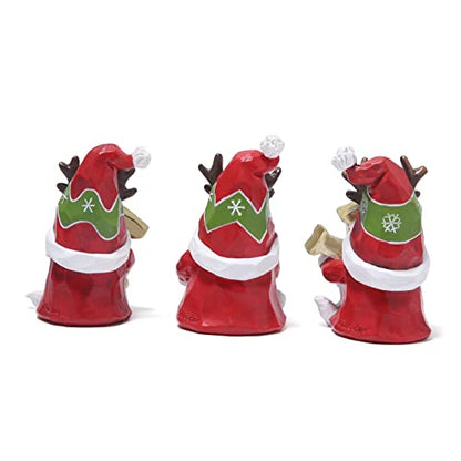 Hodao 3PCS Christmas Gnomes, Handmade Scandinavian Tomte Elf Decor - color: Red-gold