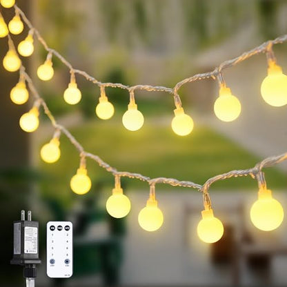 147ft 300 LED 8 Modes Globe String Lights Outdoor Waterproof with Remote - color: Warm White, size: 300 LED Plug