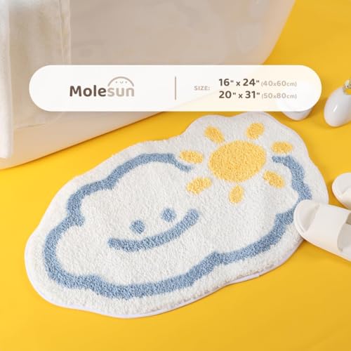 Molesun Cloud Bath Mat 20x31, Soft Absorbent Microfiber Bath Rugs - color: Cloud, size: 20" x 31"