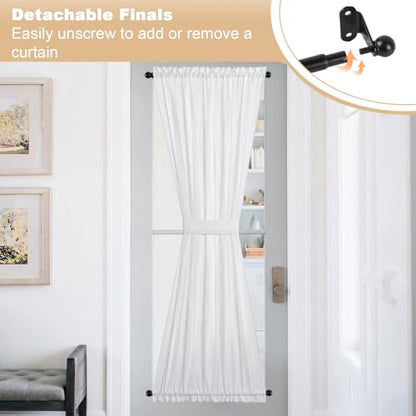 Cafe Curtain Rod 18-30 Inch, 1/2" Diameter, Door Curtain Rod, Black - color: Black, size: 18-30 Inch