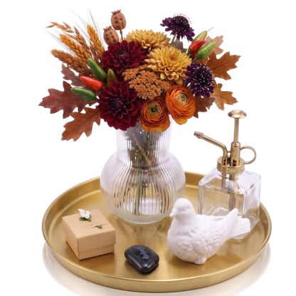 Thenshop 1 Pcs 12 Inch Gold Serving Tray Decorative - size: 12.2"