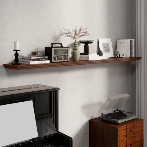 Fun Memories Floating Shelves, Walnut, 72 Inch Long, 9.3 Inch Deep, 1 Pack - color: Walnut, size: 72", Single