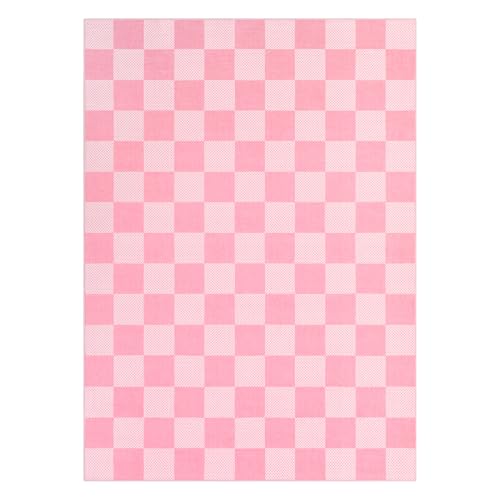GarveeHome Checkered Pink 9x12 Area Rug for Living Room Bedroom - color: Blush Pink, size: 9' x 12' (Rectangular)