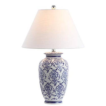 JONATHAN Y Juliana 26.25" Chinoiserie Ceramic Urn Table Lamp, Blue/White