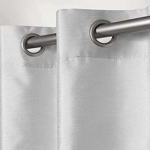 Exclusive Home Chateau Striped Faux Silk Grommet Top Curtain Panel Pair, 54"x108", Black Pearl (Pack of 4) - color: Black Pearl, size: 54"W x 108"L (Pack of 8)