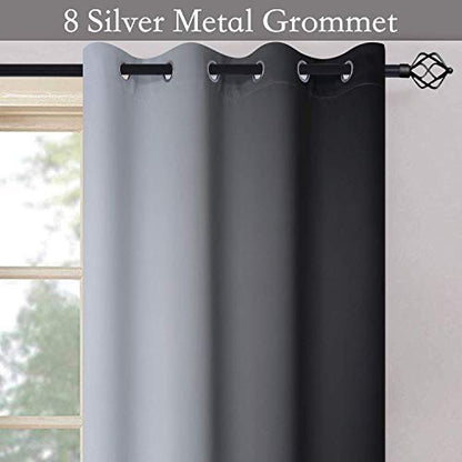 SimpleHome Ombre Black to Grey White Curtains for Living Room 52Wx84L - color: Black, size: 52"W x 84"L (Pack of 2)