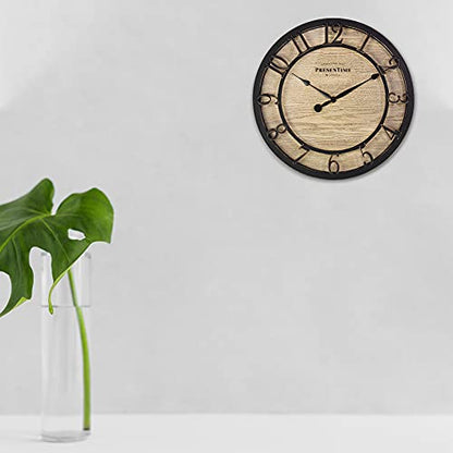 Presentime 10" Farmhouse Series Wall Clock - color: Oil Rubbed Bronze, size: 10 inch