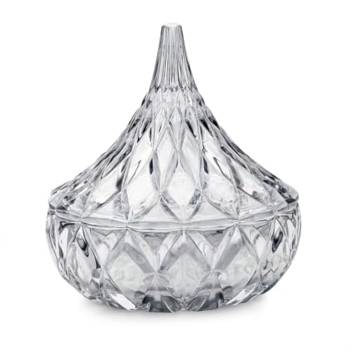 Godinger Hershey Kiss Shaped Candy Dish, Crystal Glass Chocolate Jar Bowl - color: Clear crystal, size: Medium