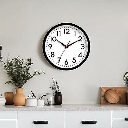 DAXSMY 14 Inch Wall Clock, Battery Operated Silent Non Ticking - color: A-black, size: 14"