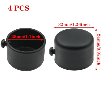 Curtain Rod Ends Window Curtains Rod End Cap Metal Sealing Finial Caps for 1.1 inch (28 mm) Diameter Curtain Roman Head Black 4 PCS