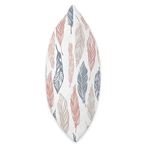 Boho Feathers Pattern Vintage Retro Style Throw Pillow - size: 16x16