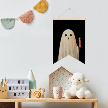 LARNDUMAMA Halloween Ghost Wall Art Canvas Banner Poster for Bathroom,12x16 - color: ghost1