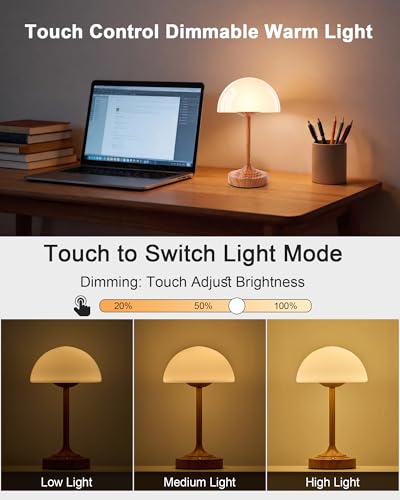 UMEXUS 11.8" Modern Small Cordless Table Lamp Rechargeable Battery Operated