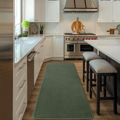 Amearea Modern Soft Hallway Runner Rug, 2x6 Sage Green Washable Runner Rugs - color: Sage Green, size: 2' x 6' (Runner)