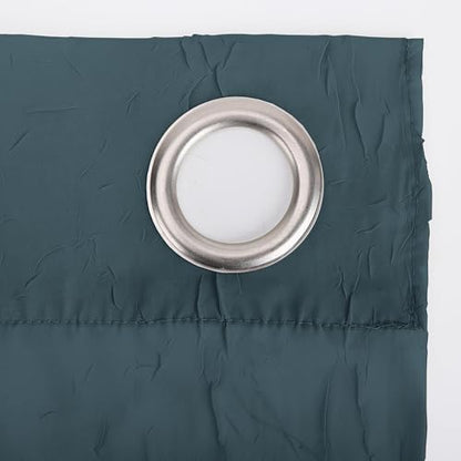 No. 918 Erica Crushed Sheer Voile Grommet Curtain Panel - color: Teal, size: 51"W x 63"L (Pack of 1)