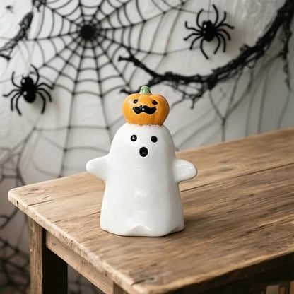 Halloween Ghost Figurine Pumpkin Spooky Resin Finger Statue Decor - color: Styl 14
