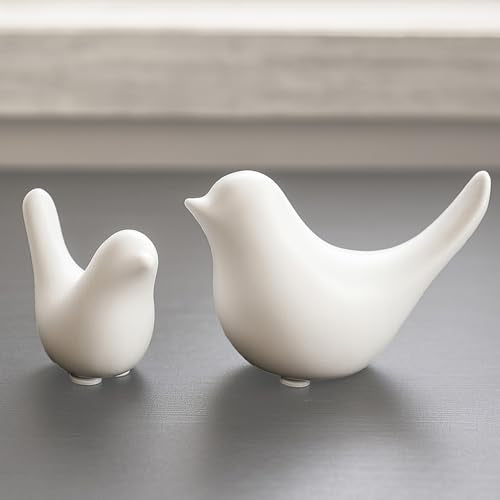 Notakia White Bird Figurines Set of 2 Small Bird Statues Home Decor - color: 2pcs White Birds