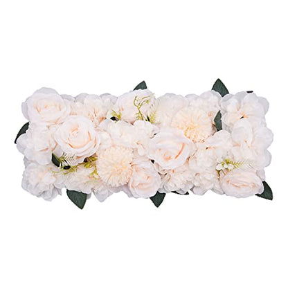 10 Pcs Wedding Dining Table Flower Centerpiece 20.5x11 Inch, Champagne Silk Rose Flower Arrangement For Table Reception Decorations, Artificial Centerpiece For Kitchen Living Room Home Decor