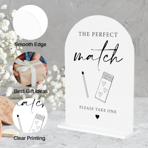 The Perfect Match Sign for Wedding Engagement Bridal Shower Party Acrylic Sign for Table Desk - color: the perfect match