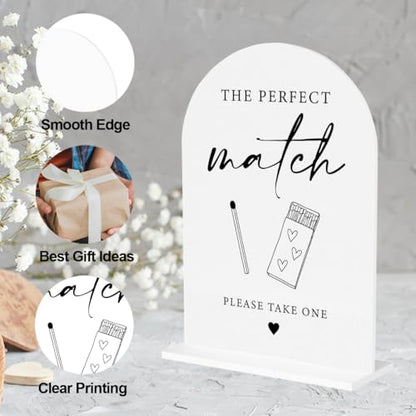 The Perfect Match Sign for Wedding Engagement Bridal Shower Party Acrylic Sign for Table Desk - color: the perfect match