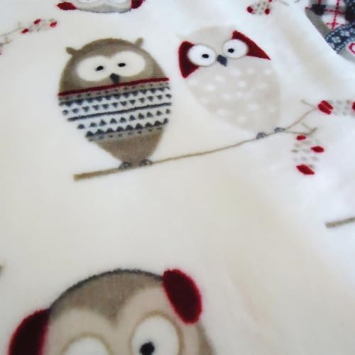 UKELER Flannel Sherpa Throw 60'' x 50''- Owl Printed Soft Plush Flannel Blanket Throws for Bed/Couch/Sofa/Office/Camping - color: A-owl, size: 50''x60''
