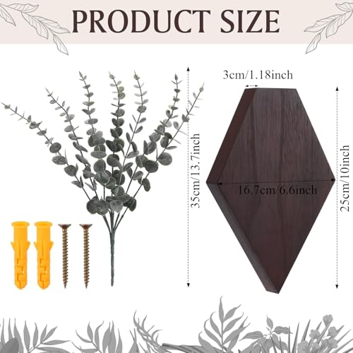 Chunful 2 Pcs Wooden Wall Planter Decor,Brown,9.8 x 6.6 x 1.2 Inches - color: Brown, size: 9.8 x 6.6 x 1.2 inches