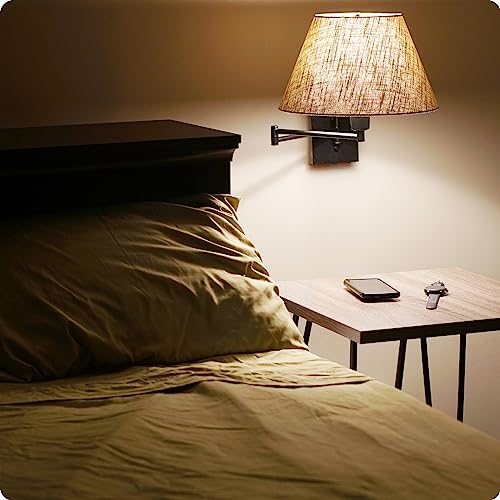 Kira Home Cambridge 15" Modern Swing Arm Wall Sconce with 3-Way Switch - color: Black,Latte Mocha Shade